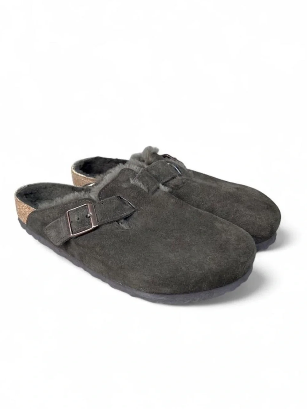 Birkenstock Boston Shearling Mocha Suede Clogs EU 42 US Men's 9 Women’s 11 NWOB